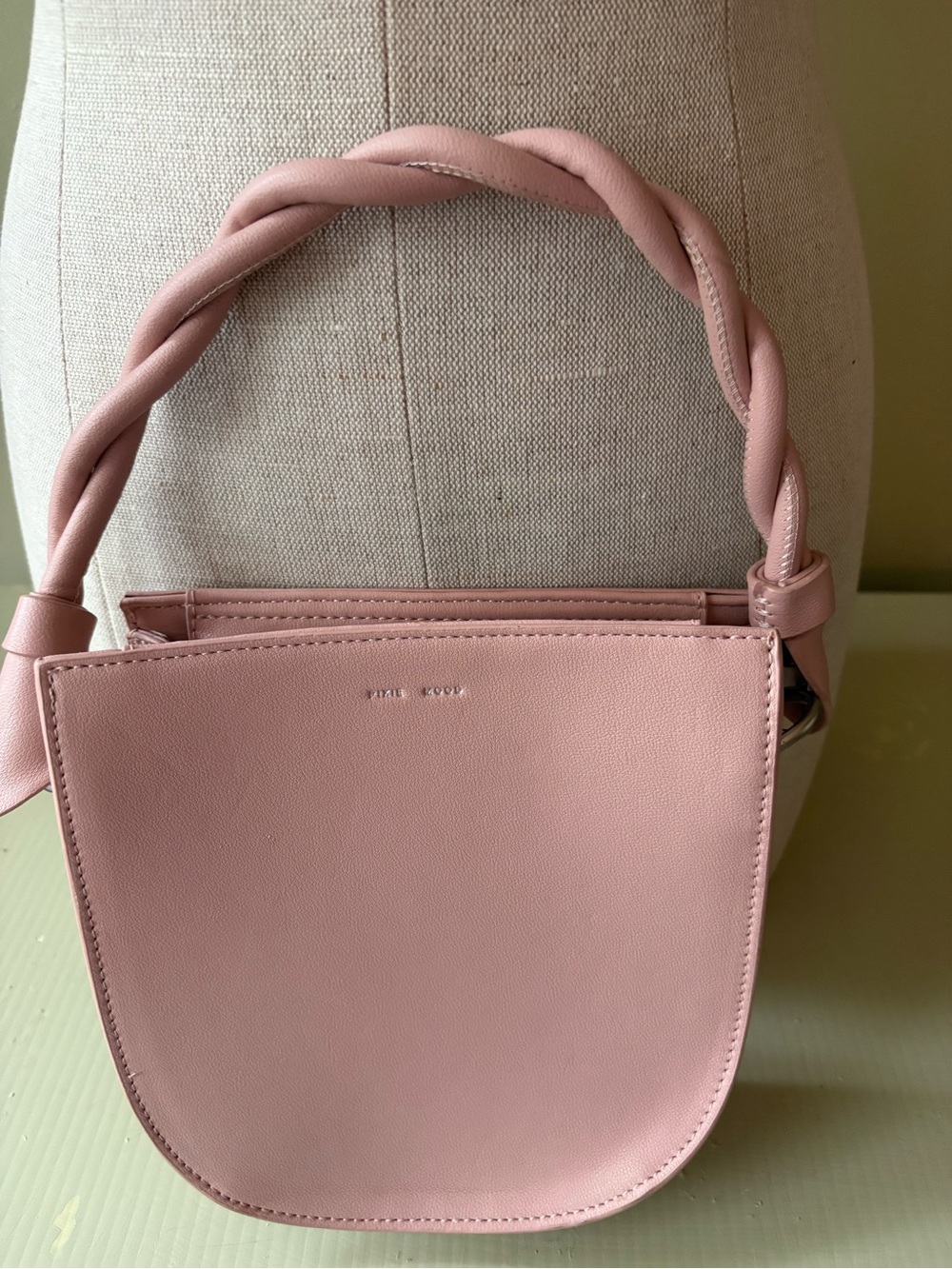 Pixie Mood Blush Pink Twisted-Handle Shoulder Bag